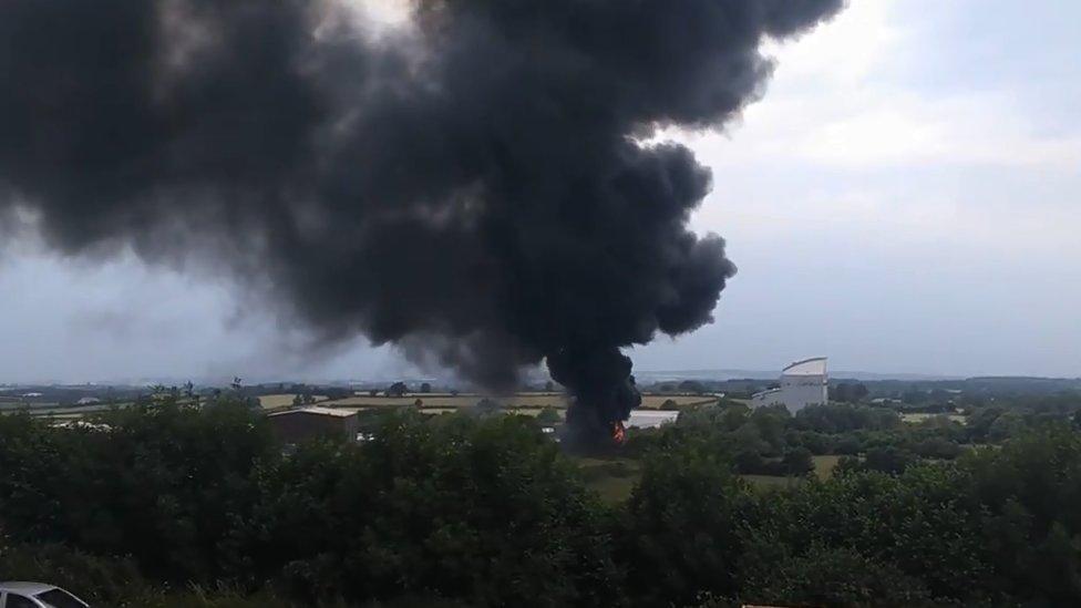 Fire at tyre factory