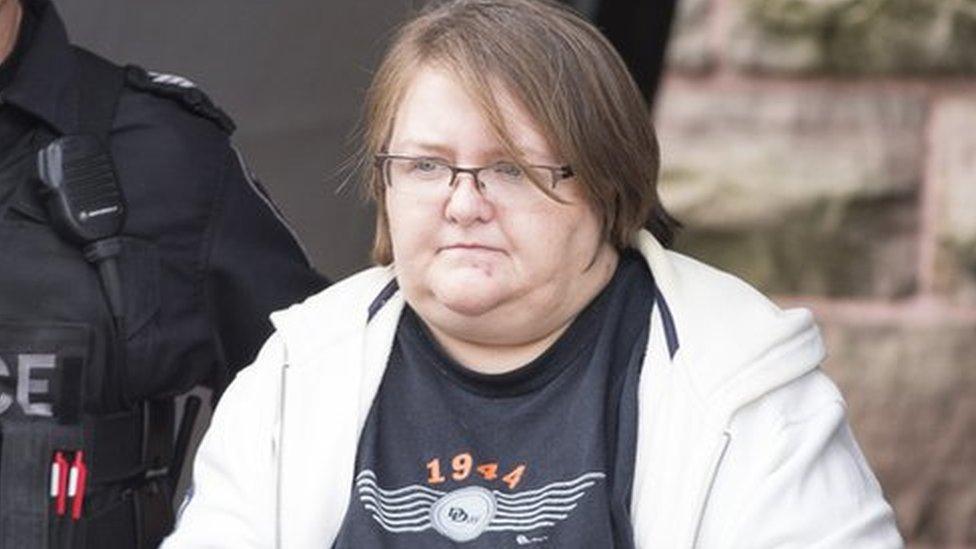 Elizabeth Wettlaufer, a former nurse who pleaded guilty to the murder of eight elderly patients, at a courthouse in Woodstock, Ontario