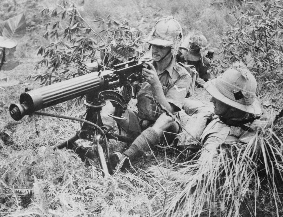 British Troops in Futile Bid to Stop Japanese at Singapore