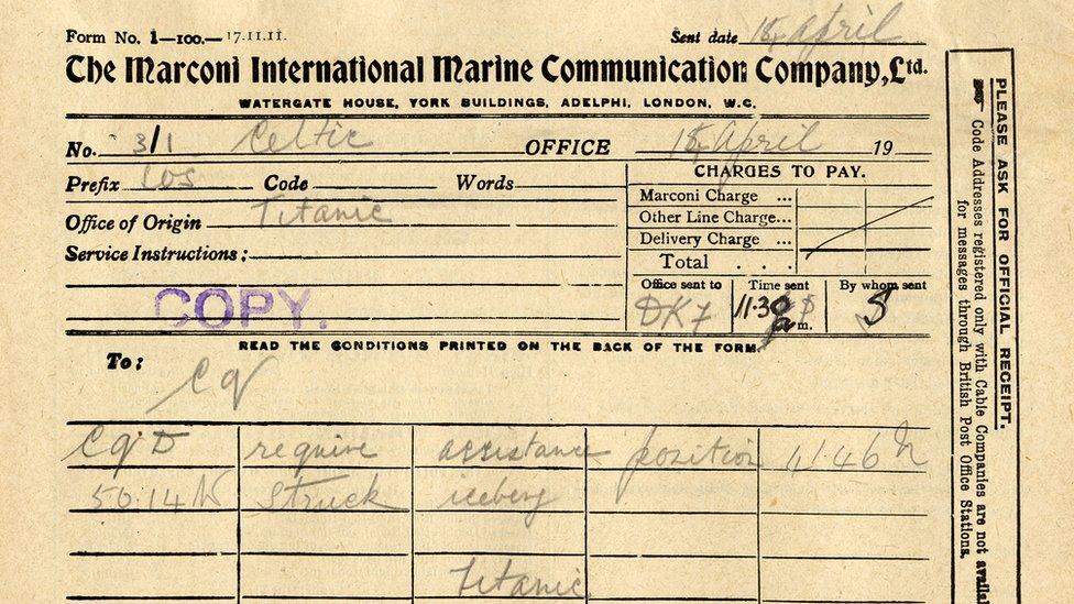 Titanic CQD distress call