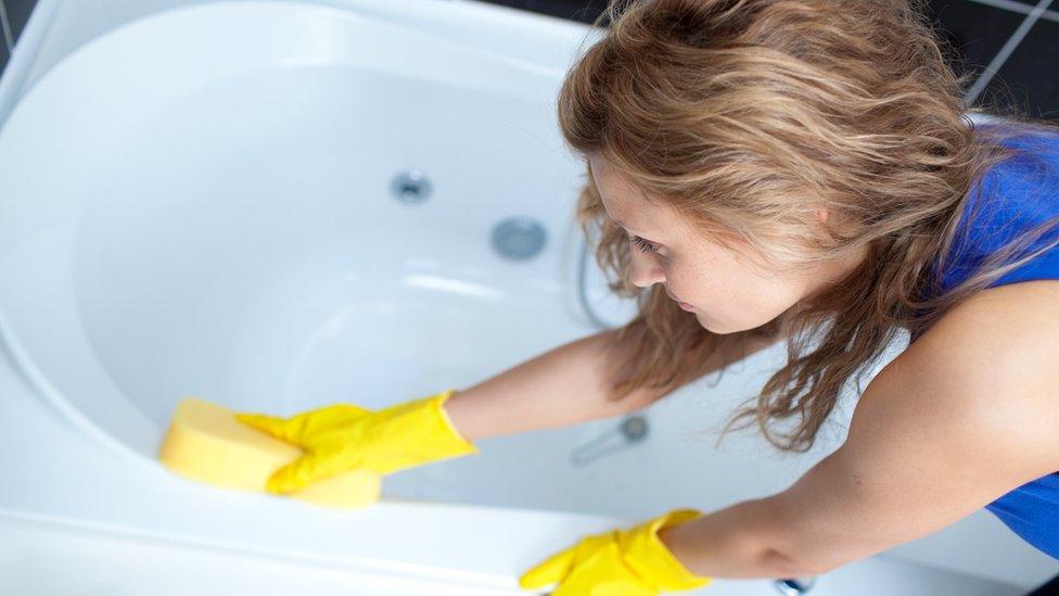 Woman cleaning