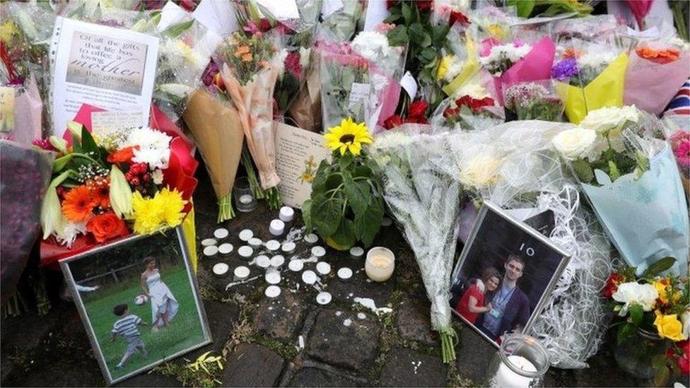 Floral tributes to Jo Cox