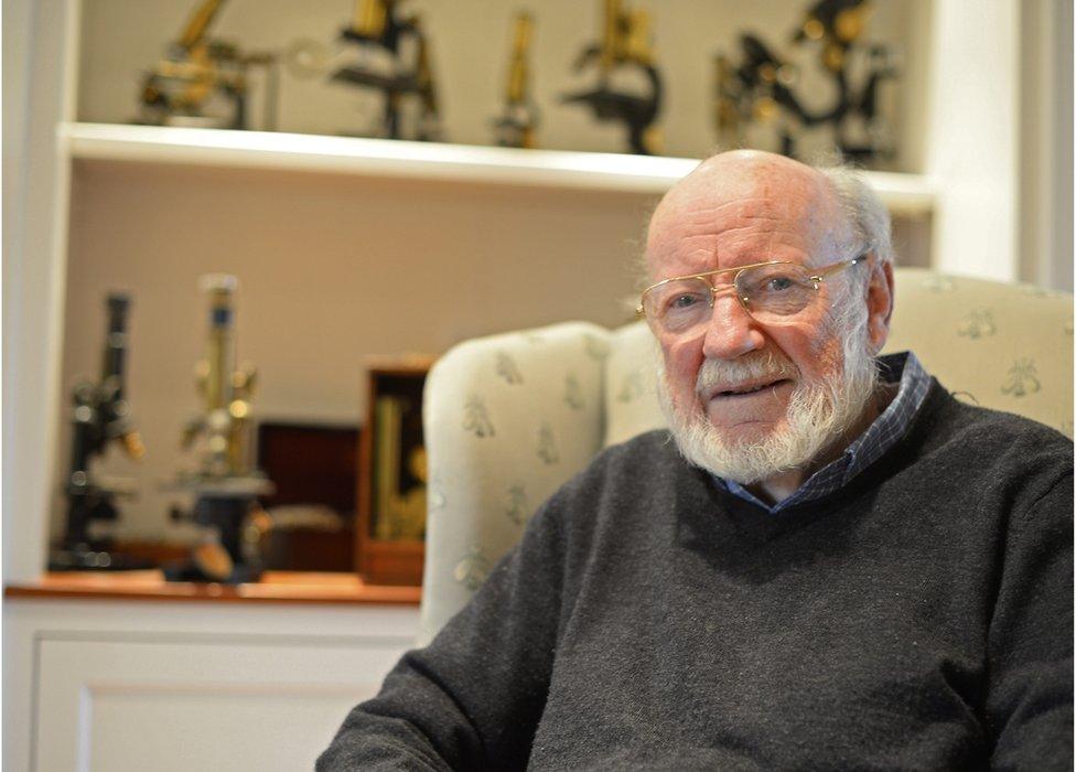 William C. Campbell, RISE associate with Drew University, at his home after the announcement that he won the 2015 Nobel Prize in Medicine, in North Andover, Massachusetts, USA, 5 October 2015.