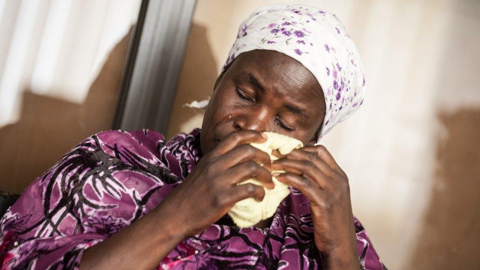 Yana Galang, mother of Rifkatu Galang, one of the abducted Chibok girls, during interview in Lagos on 5 April 2016.