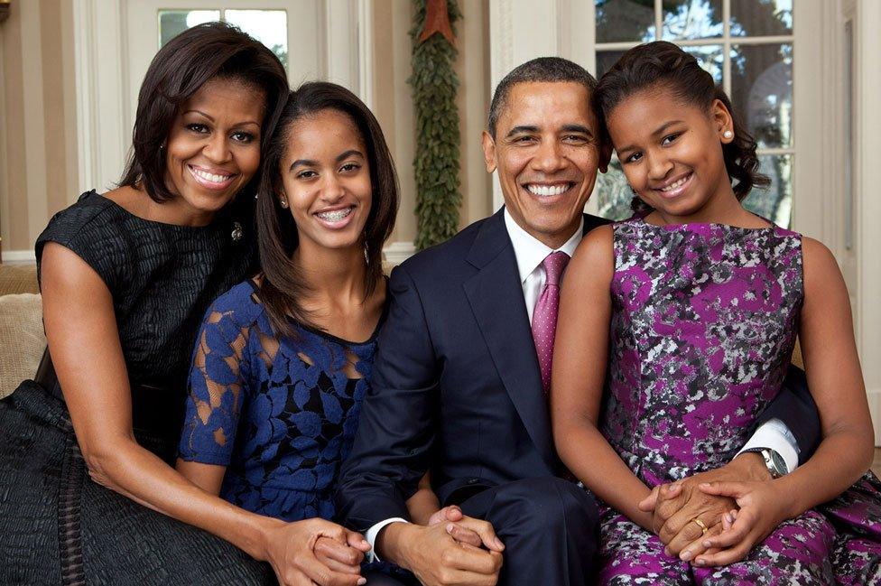 Michelle, Sasha, Barack and Malia Obama