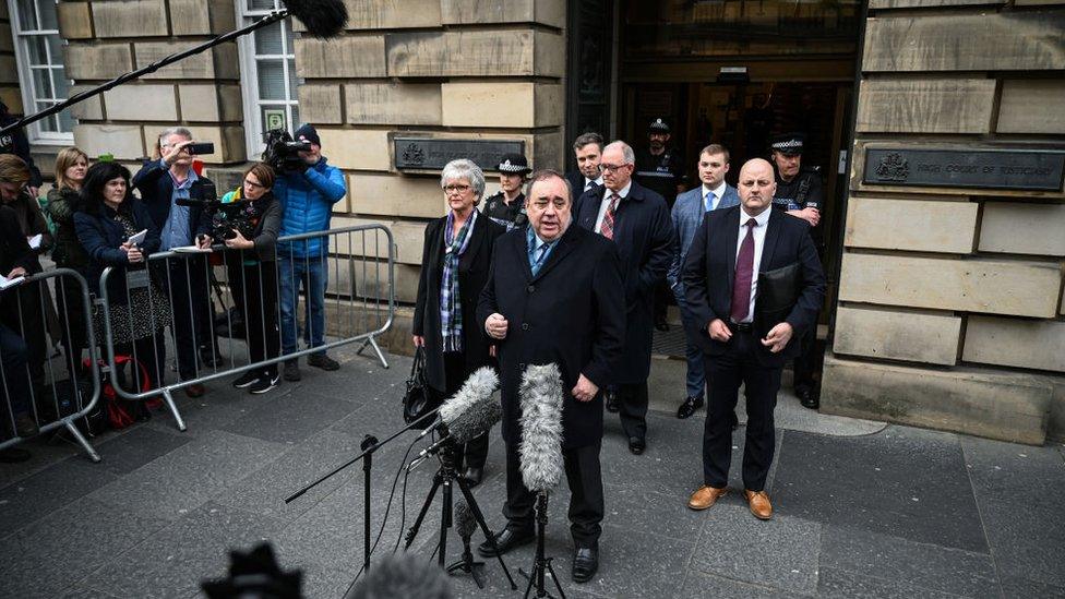 Salmond outside court