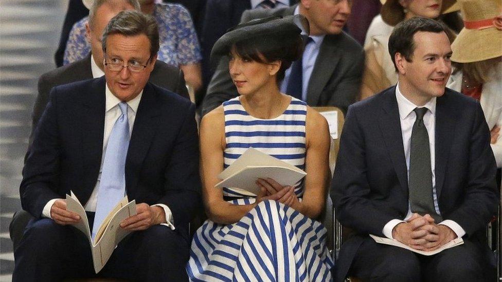 The Prime Minister David Cameron, his wife Samantha and Chancellor George Osborne were also among the service's guests