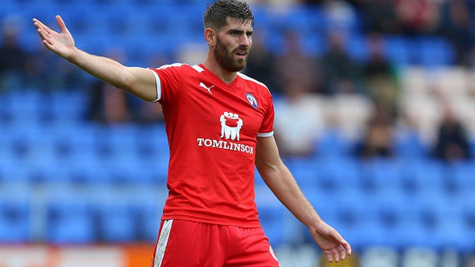 Ched Evans playing for Chesterfield