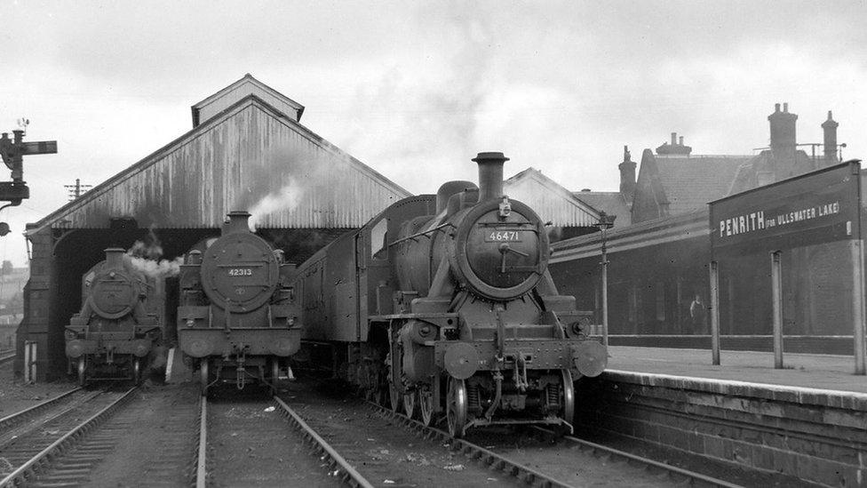 Three steam locomotives side by side at Penrith station