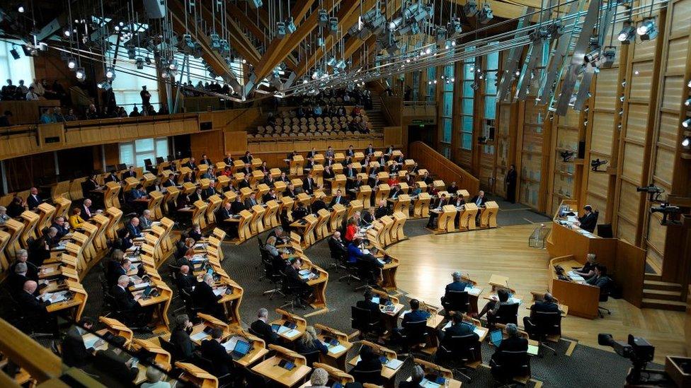 The chamber of the Scottish Parliament