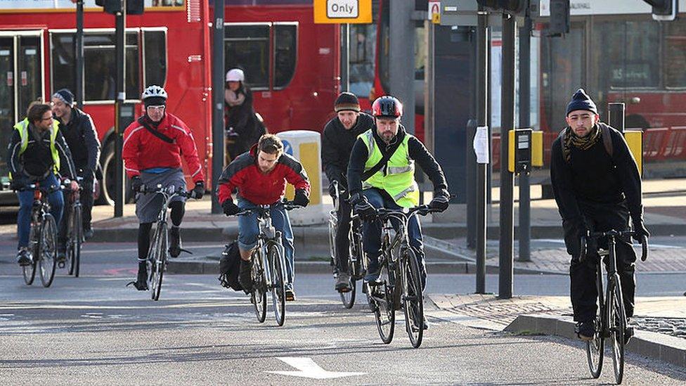 Cyclists in London