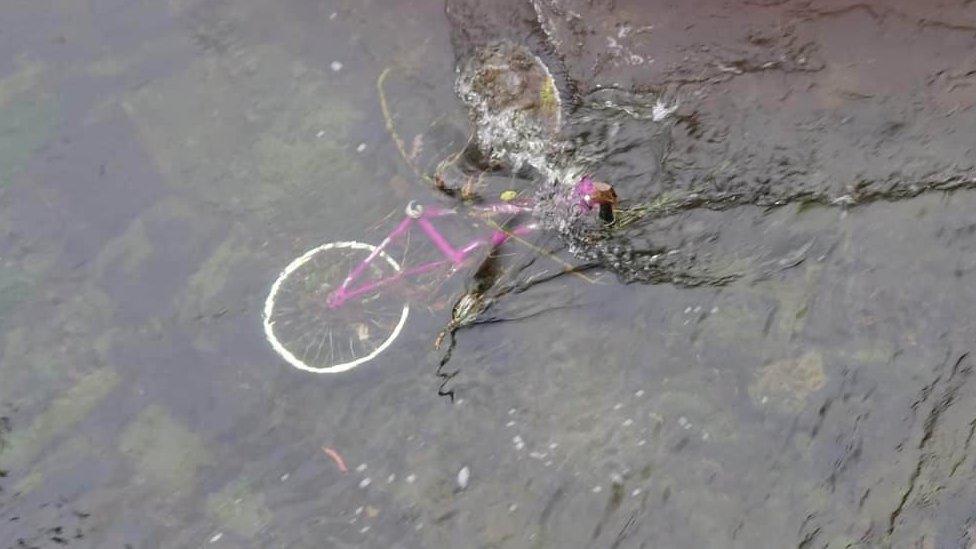 A bike in a river