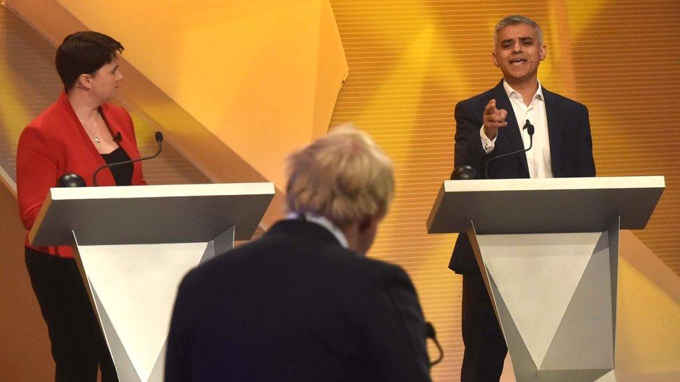 Ruth Davidson, Boris Johnson and Sadiq Khan