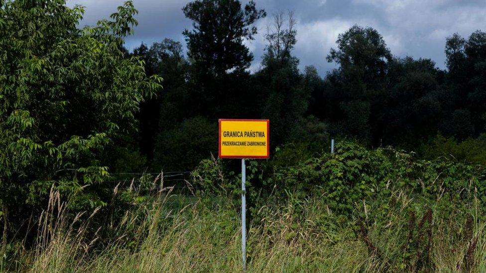 Poland Belarus border at Bug river