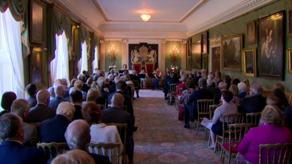 On Tuesday evening they attended a musical gathering at Hillsborough Castle, in County Down.