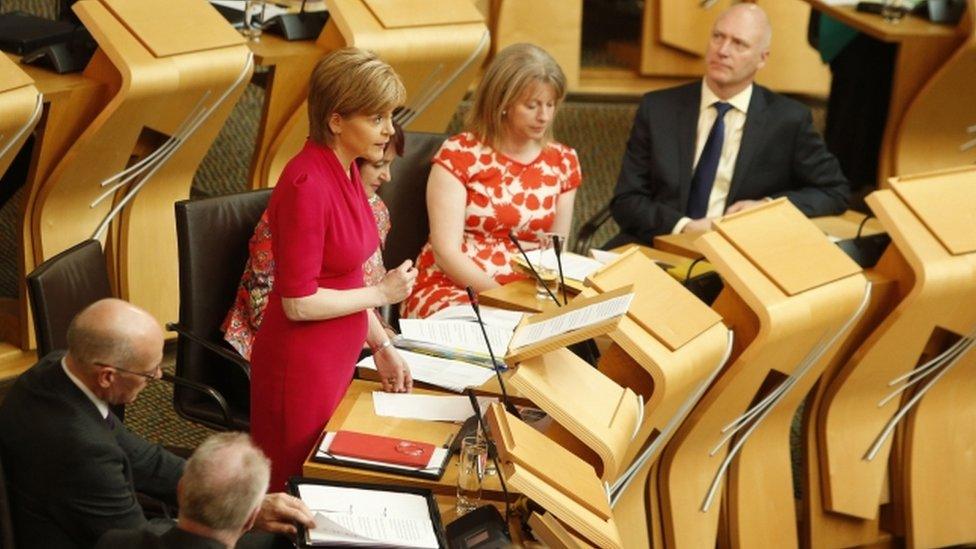 Nicola Sturgeon in Holyrood chamber