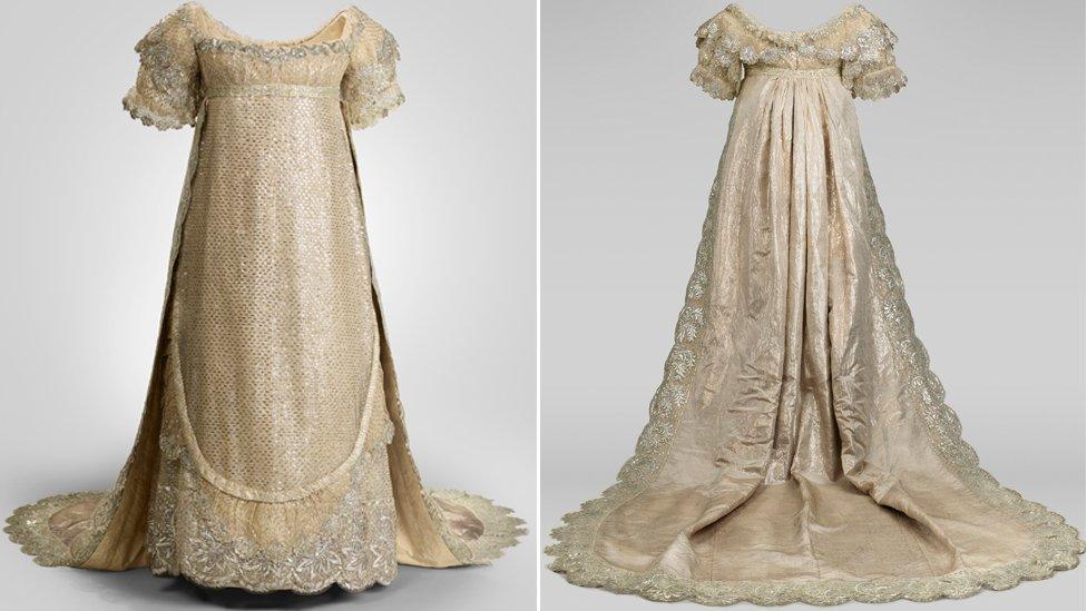 Buckingham Palace Oldest British royal wedding dress goes on display BBC News