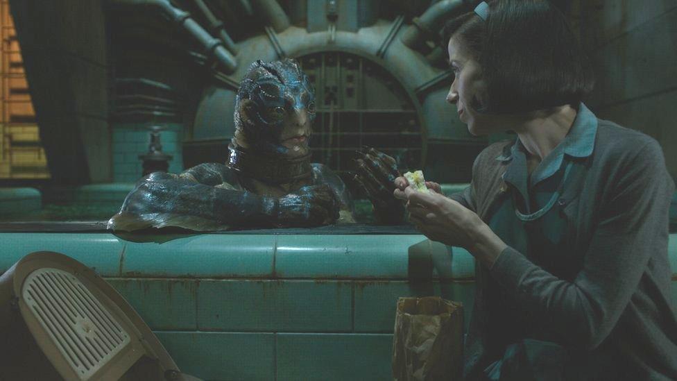 Doug Jones and Sally Hawkins in The Shape of Water