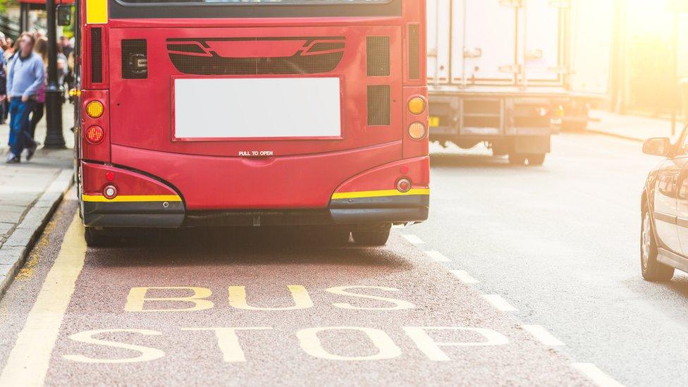 Bus at a stop