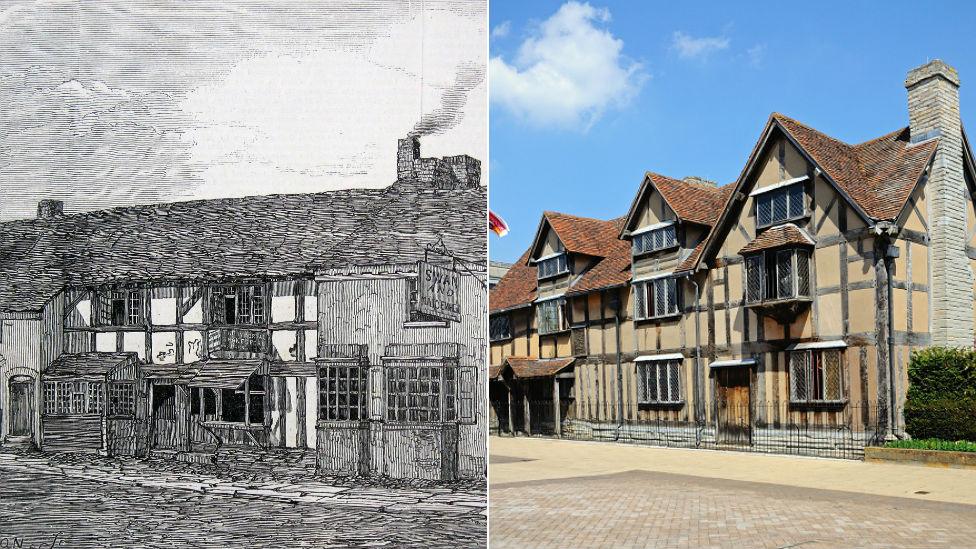 Birthplace before and after restoration