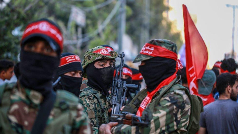 Masked PFLP militants (file photo)