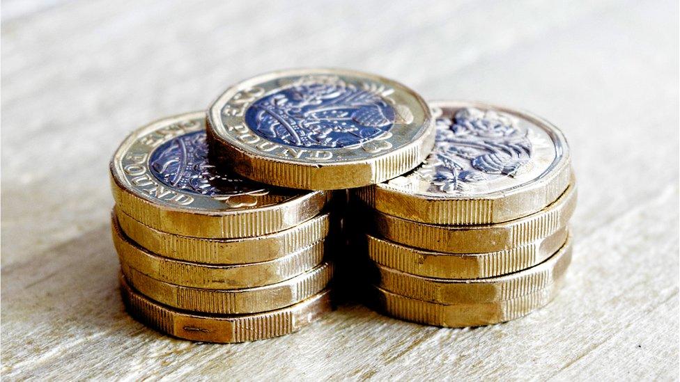 Stack of pound coins