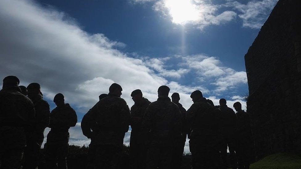 Silhouette of soldiers