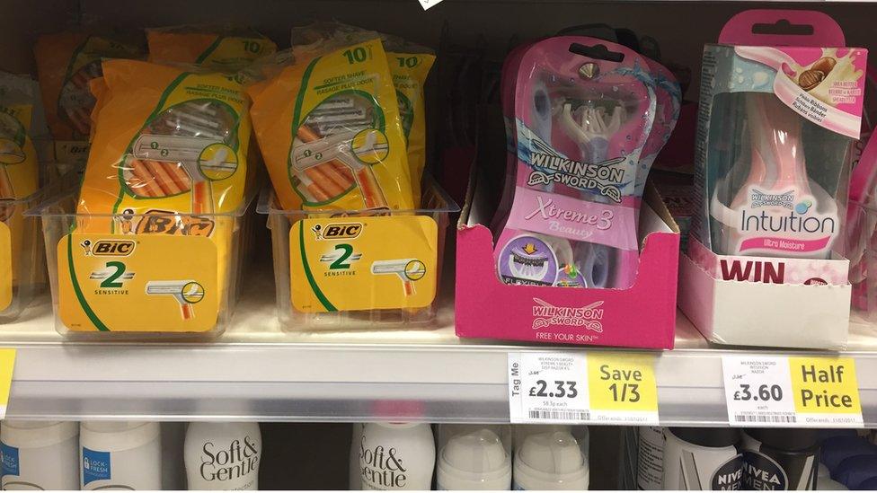 Razors on sale in Tesco