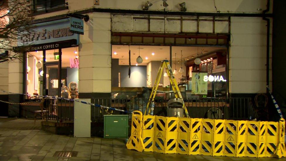 Scene at Cafe Nero Fairhill Ballymena after incident