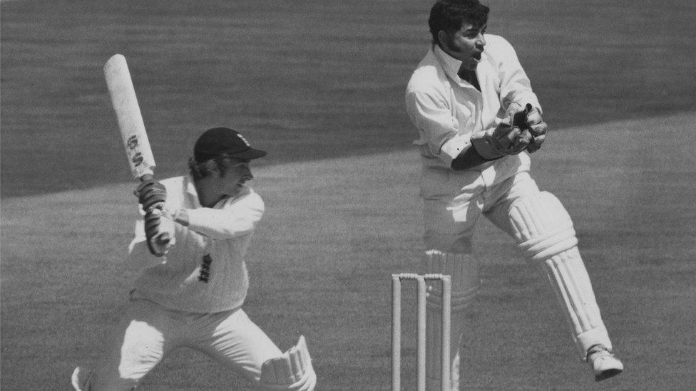 David Lloyd batting for England against India