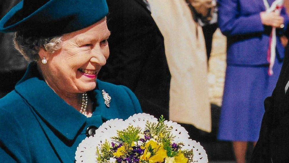 Queen Elizabeth II visiting Portsmouth Cathedral on Maundy Thursday 1998