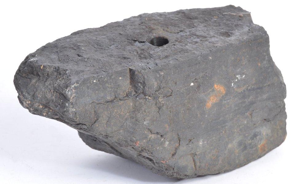 A piece of explosive coal