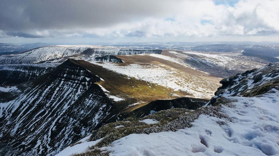 A snowy Pen y Fan in the Brecon Beacons