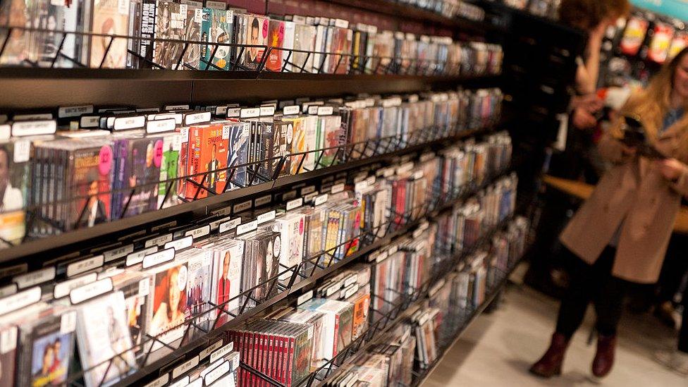 CDs in a shop