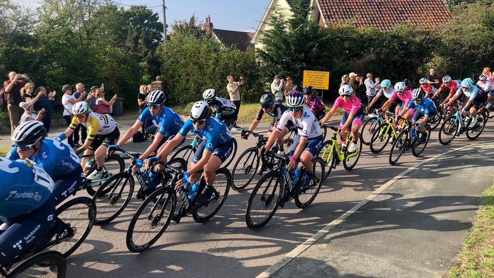 Women's Tour on Old Barrack Road, Woodbridge