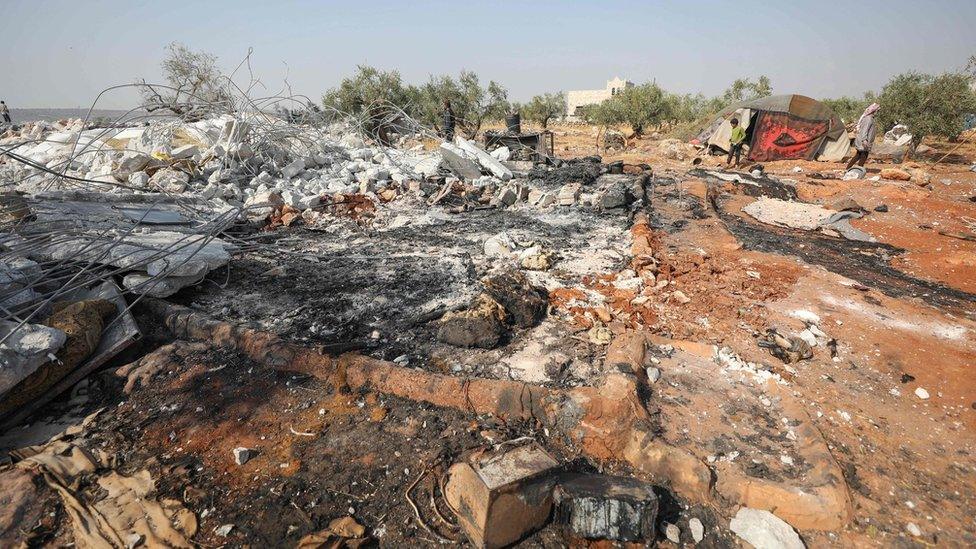 The reported site, in the north-western Syrian province of Idlib, of a raid by US special forces commandos targeting Islamic State group leader Abu Bakr al-Baghdadi (27 October 2019)