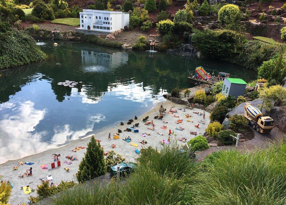 Ducks on the beach at Babbacombe Model Village