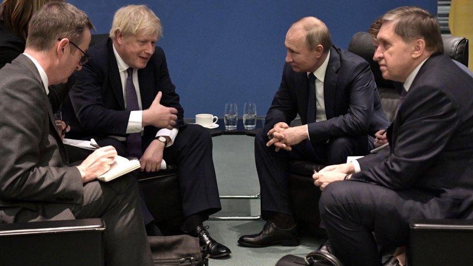 UK Prime Minister Boris Johnson and Russia President Vladimir Putin