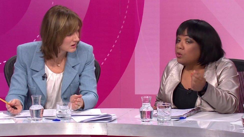 Fiona Bruce and Diane Abbott on QT