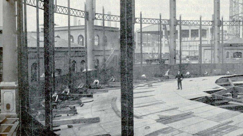 An archive image of the Windsor Street Gasworks