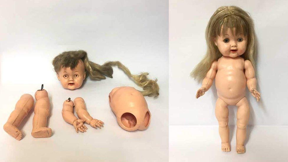 Before and after pictures of a broken toy