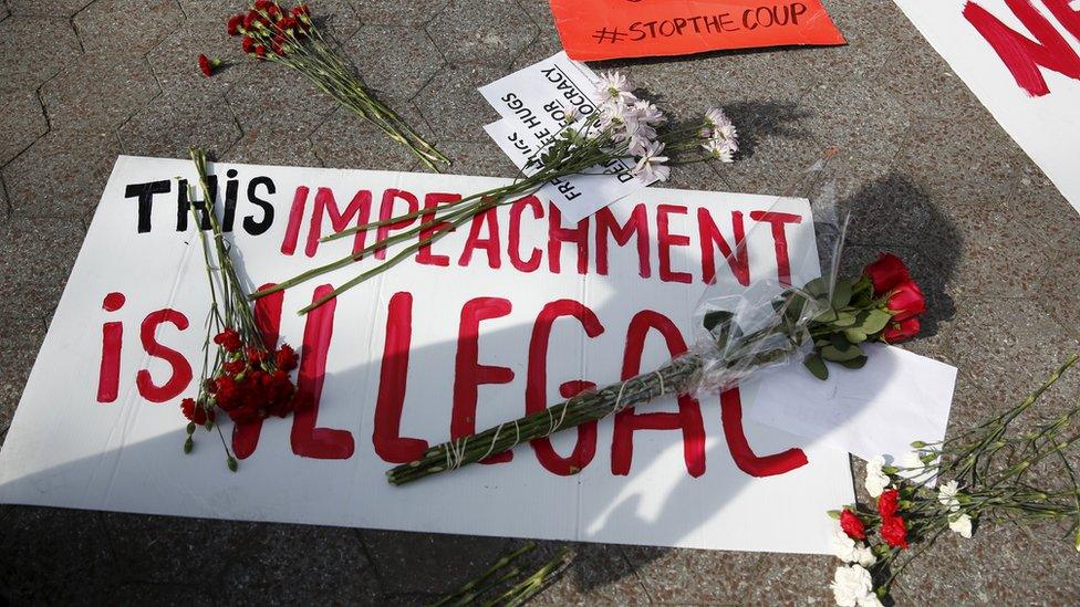 Pro-Rousseff demonstrators in New York