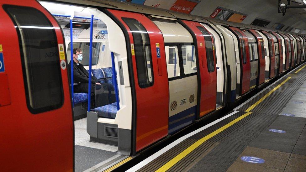 Empty tube train