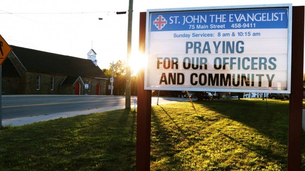 A notice outside the Evangelist Anglican church in Fredericton