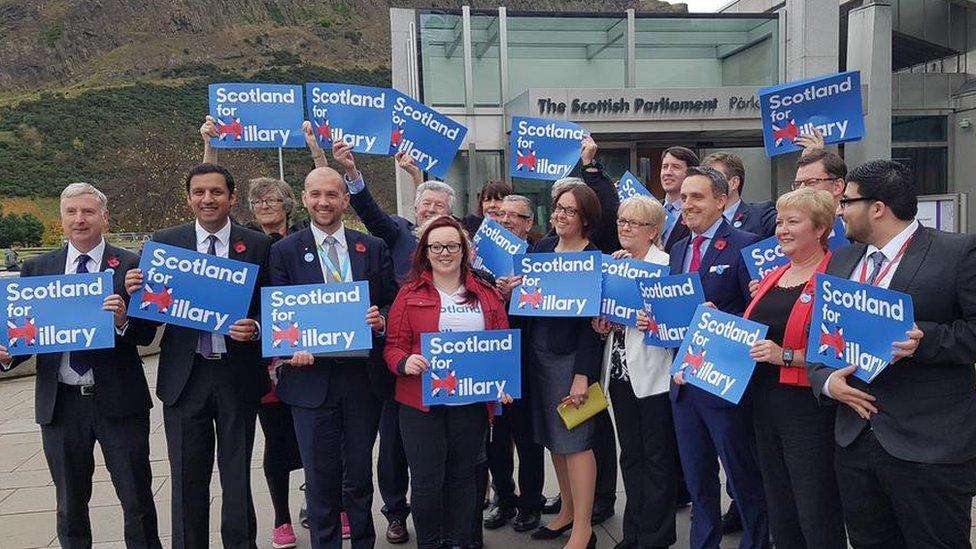 Kezia Dugdale Hillary photocall