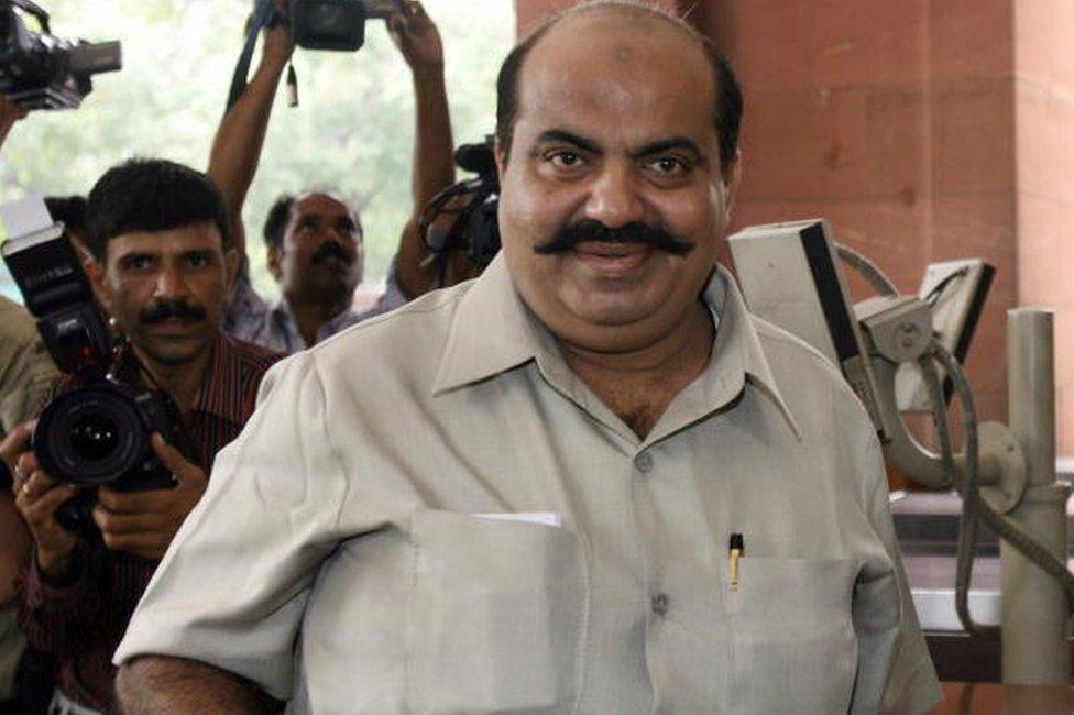 Indian lawmaker and Member of Parliament (MP) from the Samajwadi Party, Atiq Ahmed arrives at Parliament from Allahabad jail to attend the special session of Parliament in New Delhi on July 21, 2008.