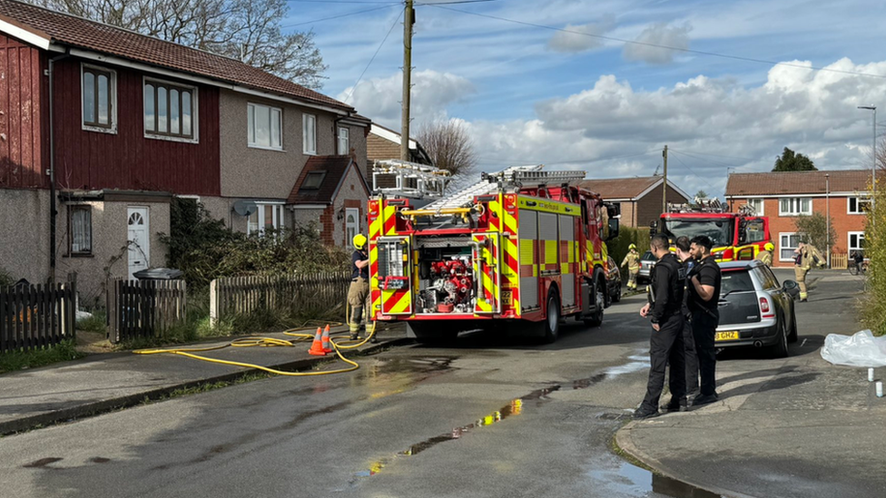 Firefighters at scene of blaze