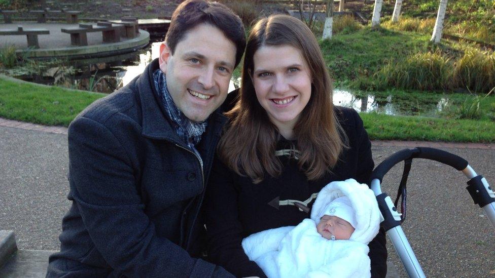 Jo Swinson and husband Duncan Hames with baby Andrew