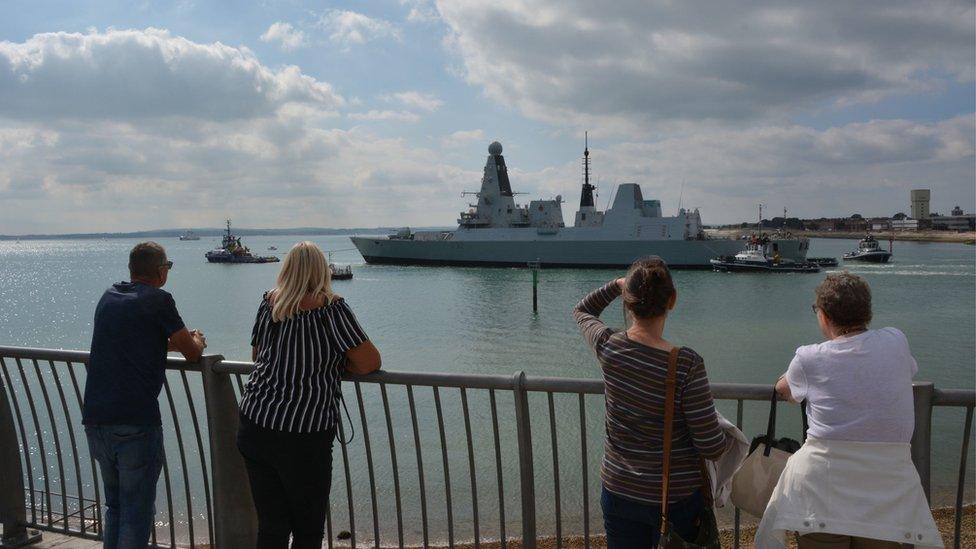 HMS Daring leaving port on 15.9.21