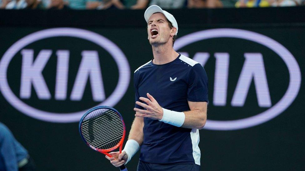 Andy Murray in action in Australia against Roberto Bautista Agut